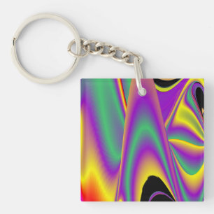 The Magic of Colours , Abstract 3D Rainbowart Keychain