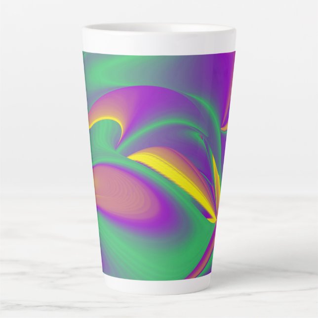 The Magic of Colours , Abstract 3D Rainbowart Latte Mug (Front)