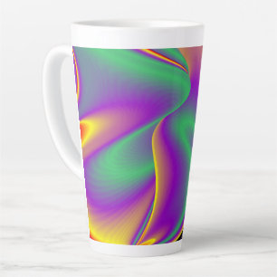 The Magic of Colours , Abstract 3D Rainbowart Latte Mug