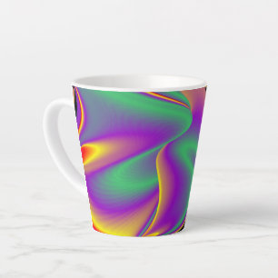 The Magic of Colours , Abstract 3D Rainbowart Latte Mug