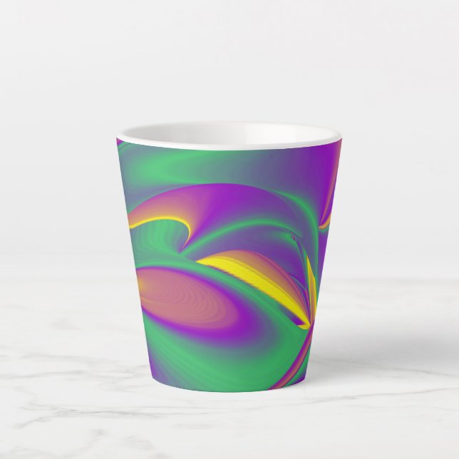The Magic of Colours , Abstract 3D Rainbowart Latte Mug (Front)