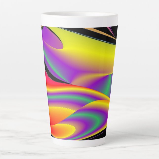 The Magic of Colours , Abstract 3D Rainbowart Latte Mug (Front)