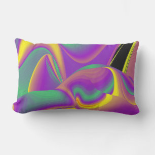 The Magic of Colours Abstract 3D Rainbowart Lumbar Pillow