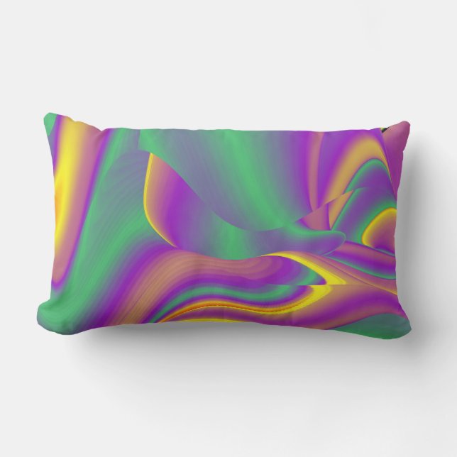 The Magic of Colours Abstract 3D Rainbowart Lumbar Pillow (Front)