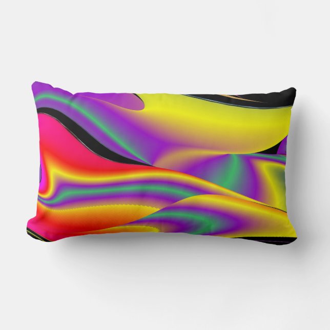 The Magic of Colours Abstract 3D Rainbowart Lumbar Pillow (Front)