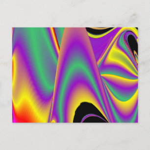 The Magic of Colours Abstract 3D Rainbowart Postcard