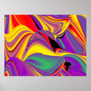 The Magic of Colours Abstract 3D Rainbowart Poster