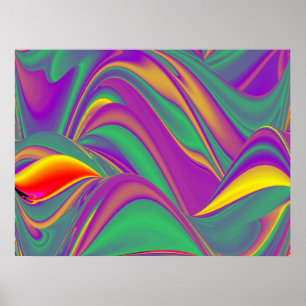 The Magic of Colours Abstract 3D Rainbowart Poster