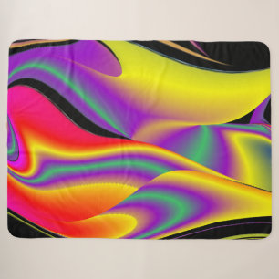 The Magic of Colours Abstract 3D Rainbowart Sherpa Blanket