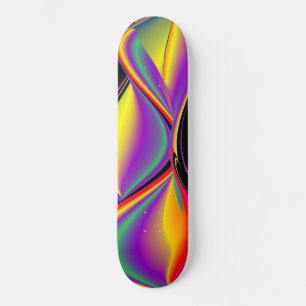 The Magic of Colours , Abstract 3D Rainbowart Skateboard