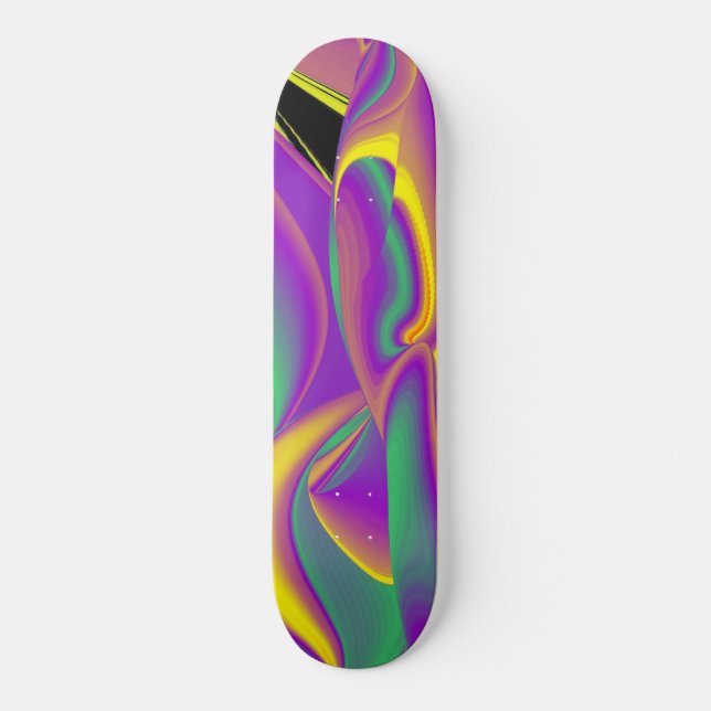 The Magic of Colours , Abstract 3D Rainbowart Skateboard (Front)