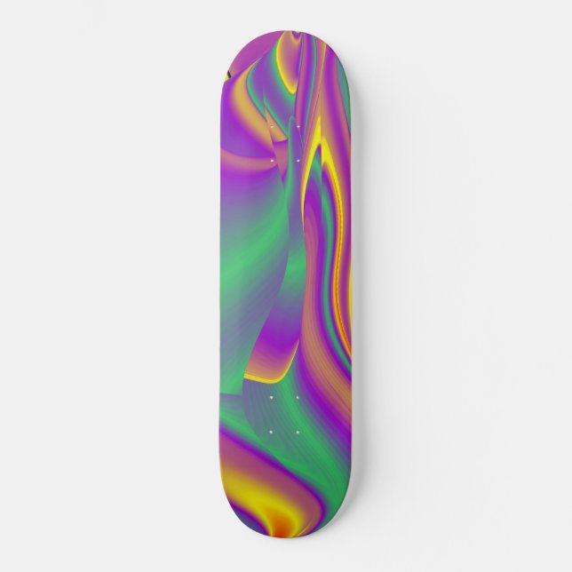 The Magic of Colours , Abstract 3D Rainbowart Skateboard (Front)