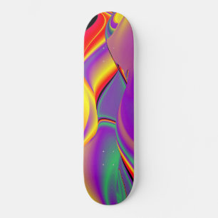 The Magic of Colours , Abstract 3D Rainbowart Skateboard