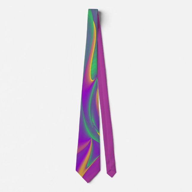The Magic of Colours , Abstract 3D Rainbowart Tie (Front)