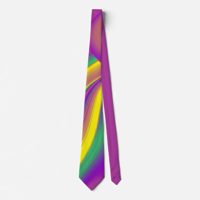 The Magic of Colours , Abstract 3D Rainbowart Tie (Front)