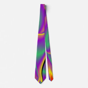 The Magic of Colours , Abstract 3D Rainbowart Tie