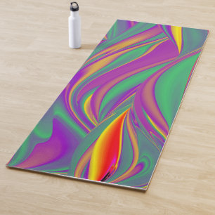 The Magic of Colours , Abstract 3D Rainbowart Yoga Mat