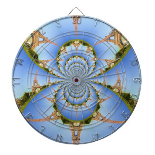 The Magic of Paris: Geometric Eiffel Tower Design Dartboard