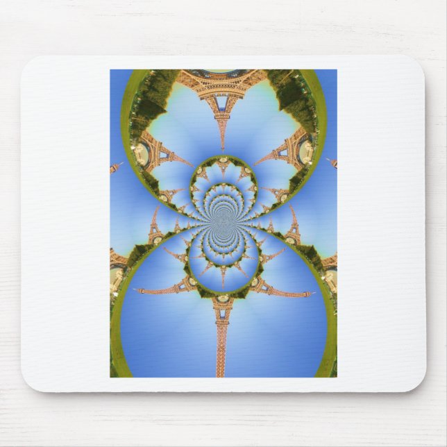 The Magic of Paris: Geometric Eiffel Tower Design Mouse Pad (Front)
