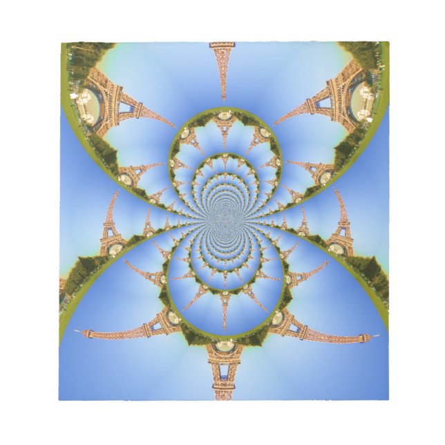 The Magic of Paris: Geometric Eiffel Tower Design Notepad (Front)