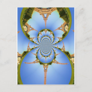 The Magic of Paris: Geometric Eiffel Tower Design Postcard