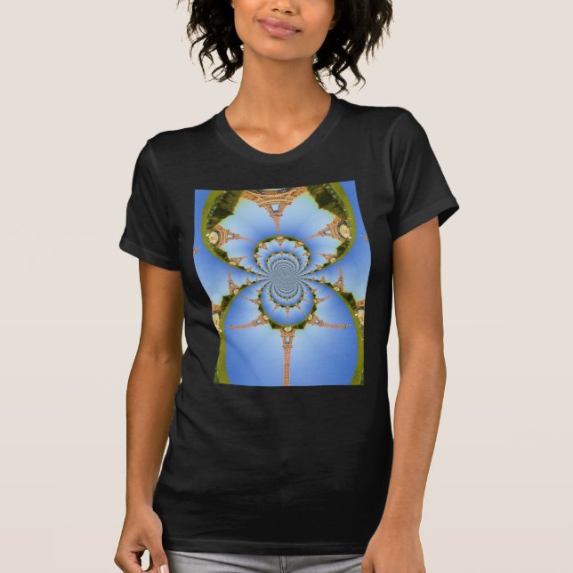 The Magic of Paris: Geometric Eiffel Tower Design T-Shirt (Front)
