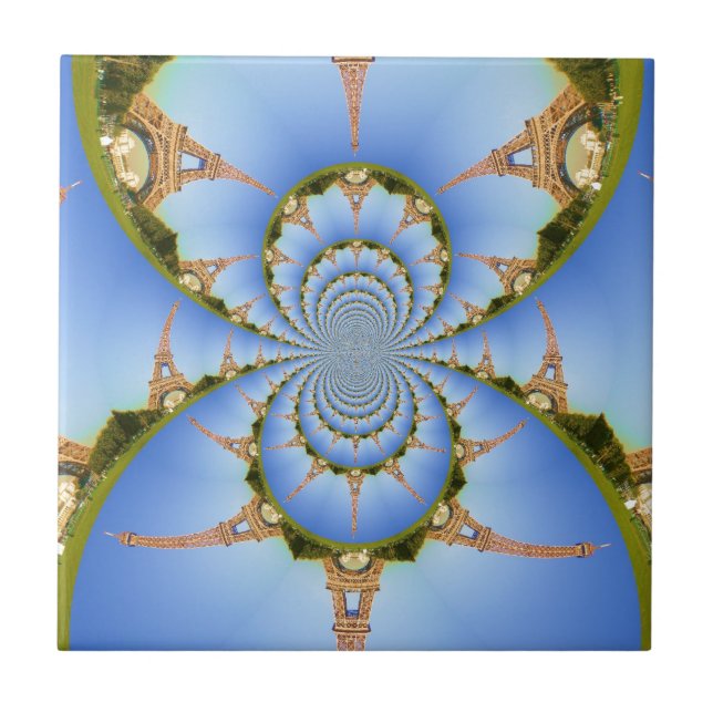 The Magic of Paris: Geometric Eiffel Tower Design Tile (Front)