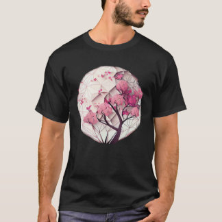 The Magic of Springtime in a Geometric Cherry Blos T-Shirt