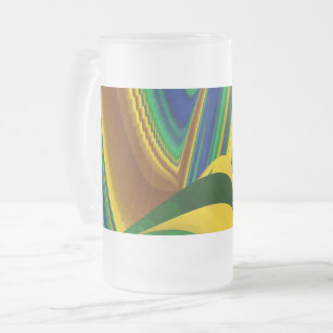 The Magic of Summer , Abstract 3D Art Frosted Glass Beer Mug