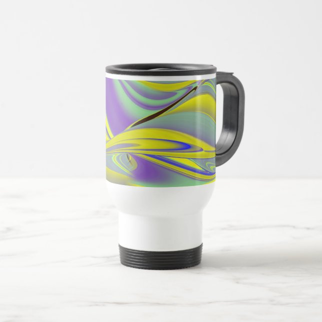 The Magic of Summer , Abstract 3D Art Travel Mug (Front Right)