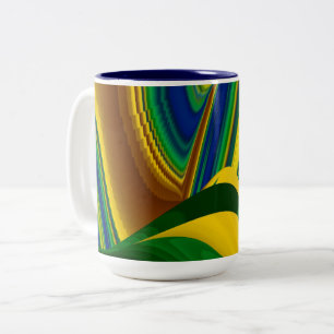 The Magic of Summer , Abstract 3D Art Two-Tone Coffee Mug