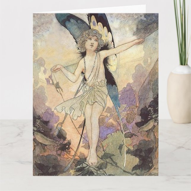 “The Magic of the Cobweb” Fairy Art by Charles Rob Card (Front)