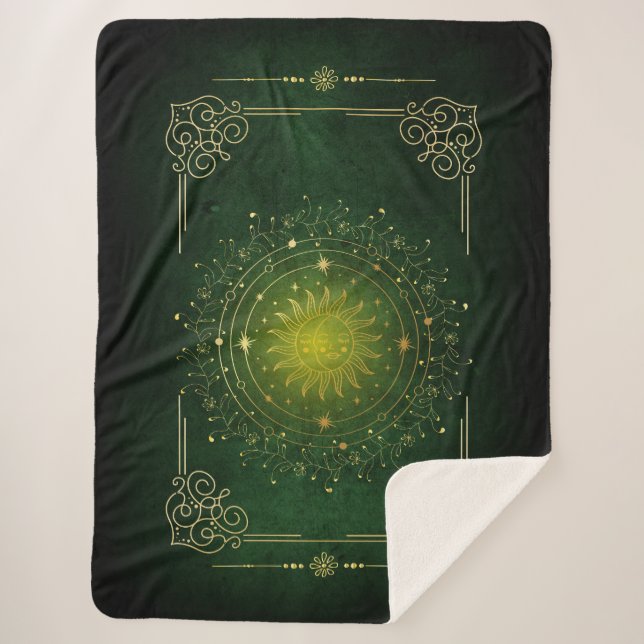 The Magic of the Sun and Moon Sherpa Blanket (Front)