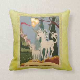 THE MAGIC OF UNICORNS AND NEEDLEPOINT THROW PILLOW