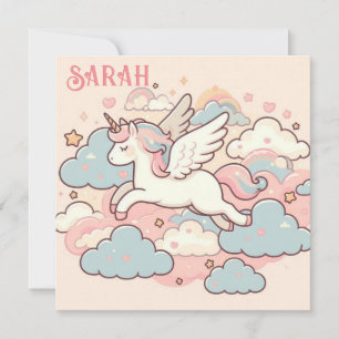 The Magic of Unicorns (Customize with Name) Invitation