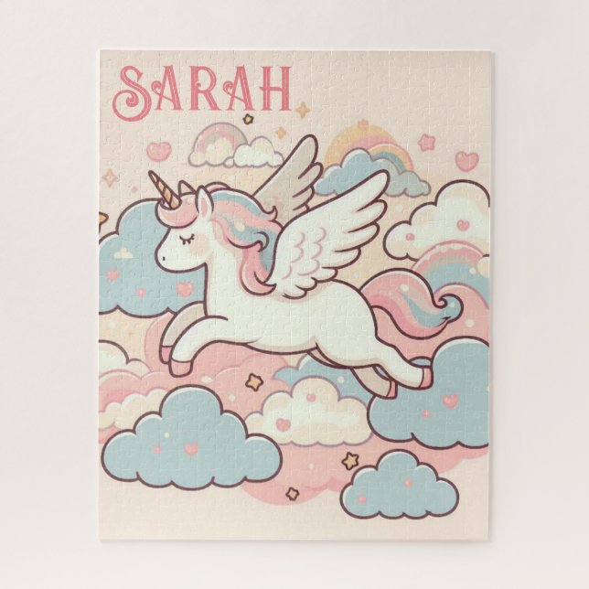 The Magic of Unicorns (Customize with Name) Jigsaw Puzzle (Vertical)