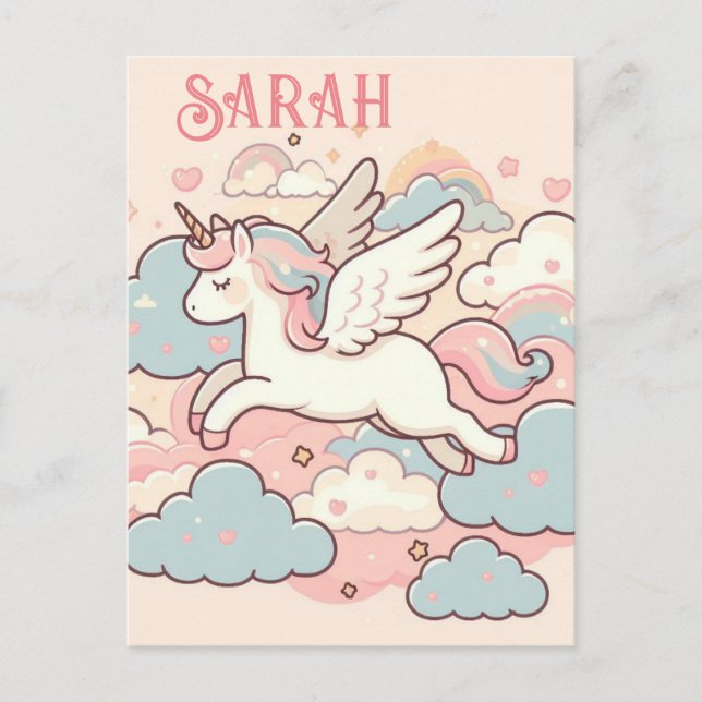 The Magic of Unicorns (Customize with Name) Postcard (Front)