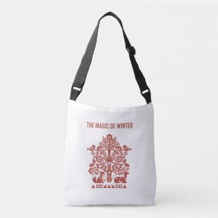 The Magic of Winter Scandinavian Folk Art Woodland Crossbody Bag