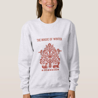 The Magic of Winter Scandinavian Folk Art Woodland Sweatshirt