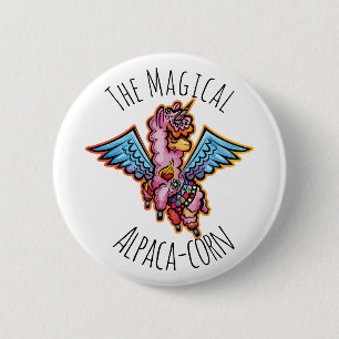 The Magical Alpaca-corn 2 Inch Round Button