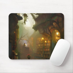 The Magical Bookstore Fantasy Art  Mouse Pad