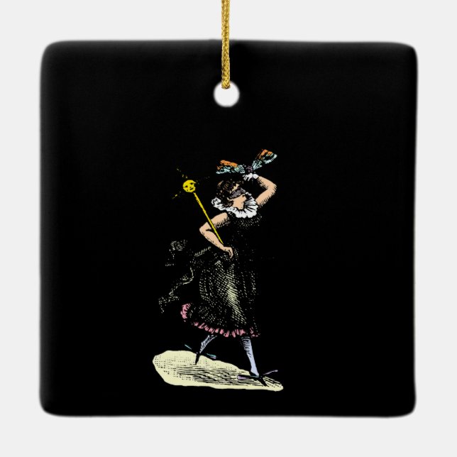 The magical damselfly woman ceramic ornament (Back)