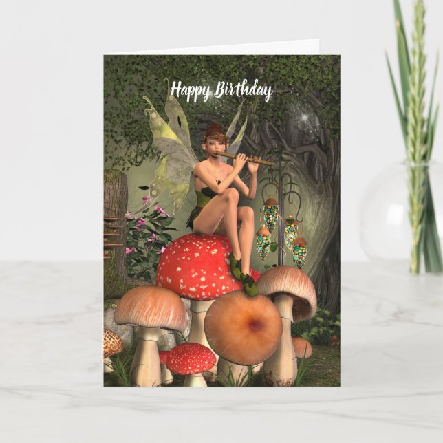 The Magical Flute-Player Greeting Card (Front)