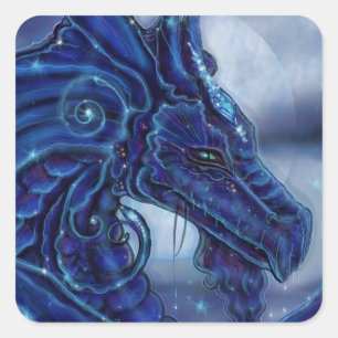 The "Magical Night" Dragon fantasy by Renee Lavoie Square Sticker