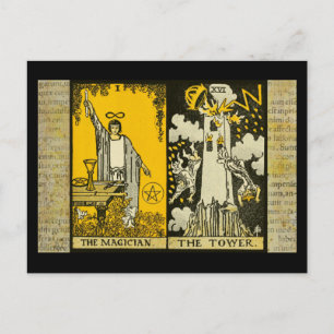 The Magician and The Tower Tarot 2 Postcard