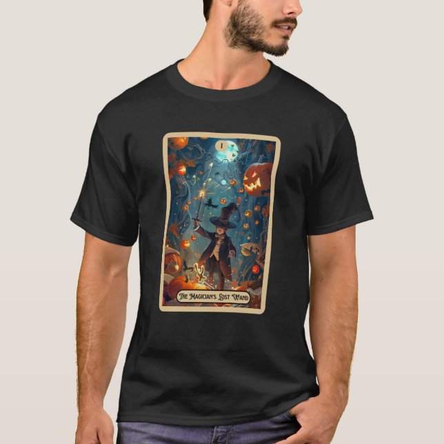The Magician s Lost Wand Halloween Magic Fail Taro T-Shirt (Front)