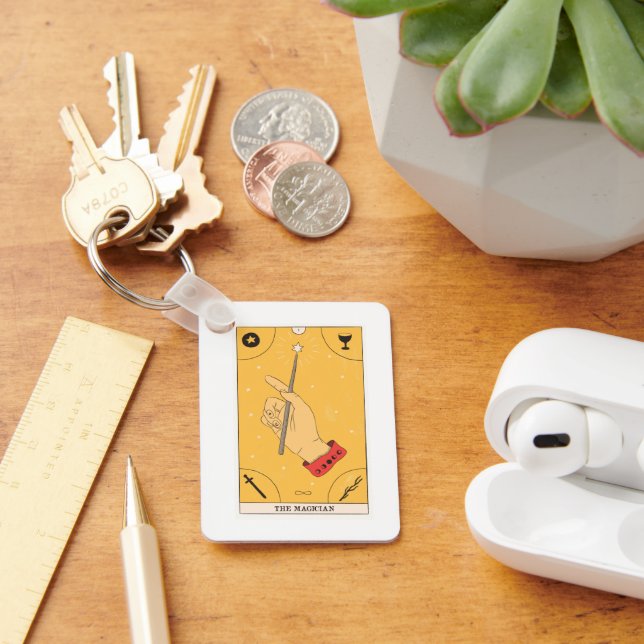 The Magician tarot card infinity four elements  Keychain (Desk)