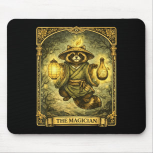 The Magician Tarot Card Tanuki Yokai Raccoon Mouse Pad