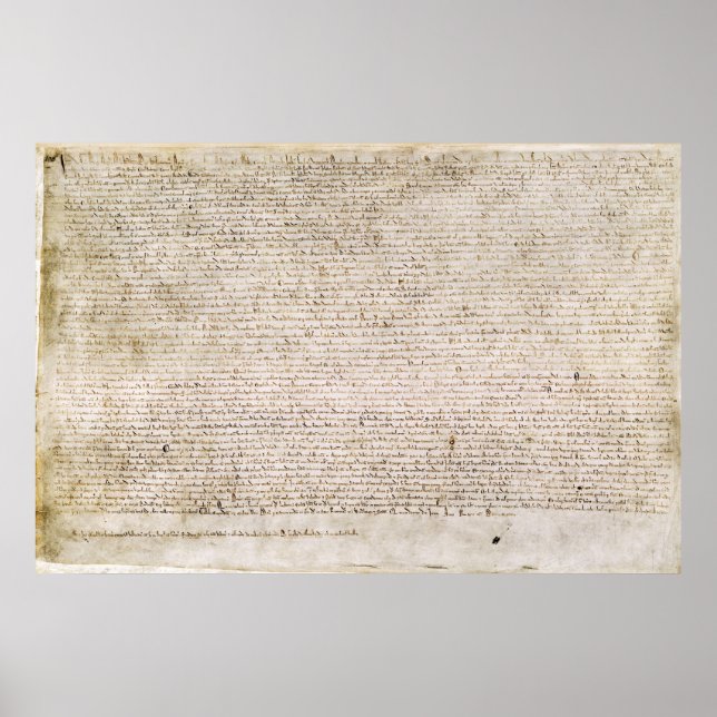 The Magna Carta of 1215 Charter of Liberties Poster (Front)