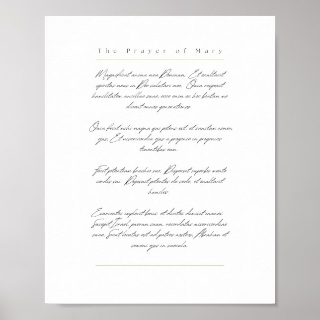 The Magnificat Print - White, Latin (Front)